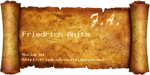 Friedrich Anita névjegykártya