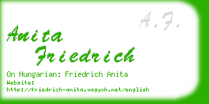 anita friedrich business card